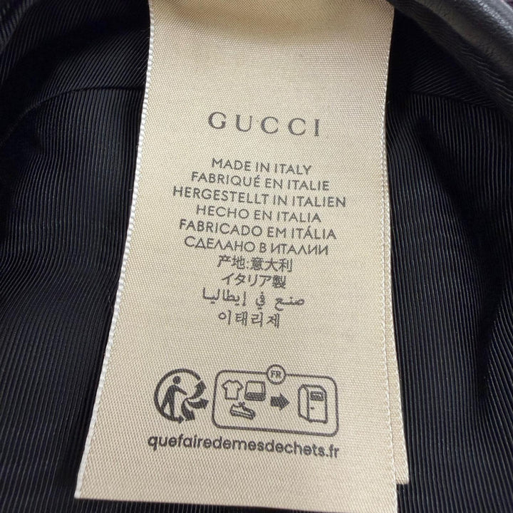 Pristine GUCCI beret GG Marmont Cowhide Leather Piping Tweed multicolor S 729140
