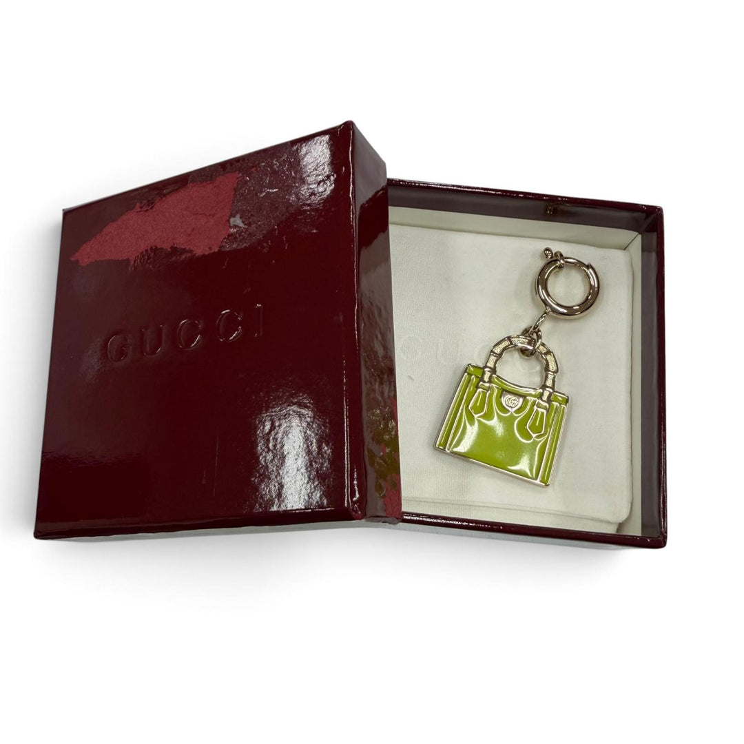 Great GUCCI charm Bamboo Diana Metal Bag Charm green metal Women 837064