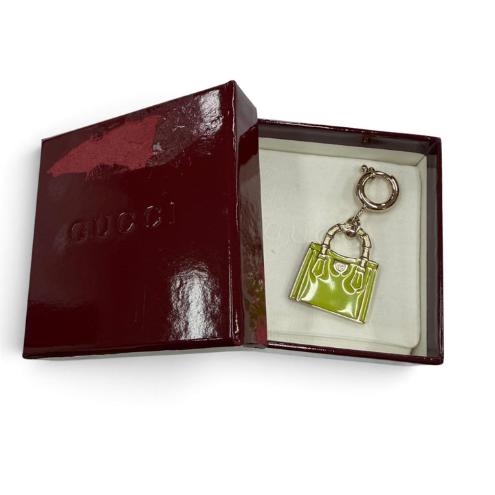 Great GUCCI charm Bamboo Diana Metal Bag Charm green metal Women 837064