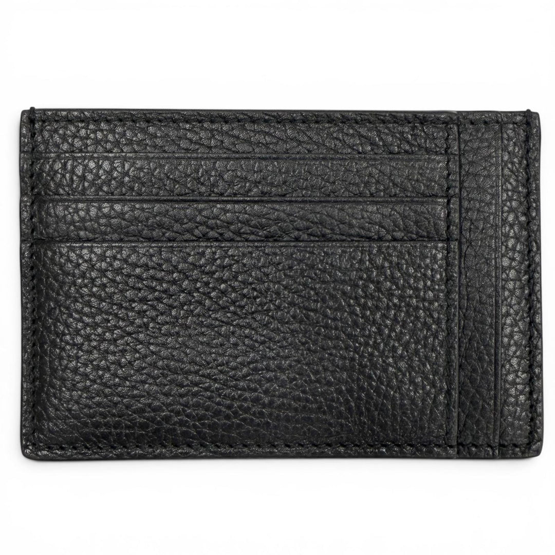 Excellent GUCCI Card Case Maxi GG Pass Case black leather mens 812681