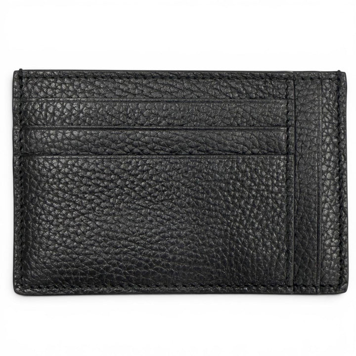 Excellent GUCCI Card Case Maxi GG Pass Case black leather mens 812681