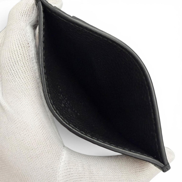 Excellent GUCCI Card Case Maxi GG Pass Case black leather mens 812681
