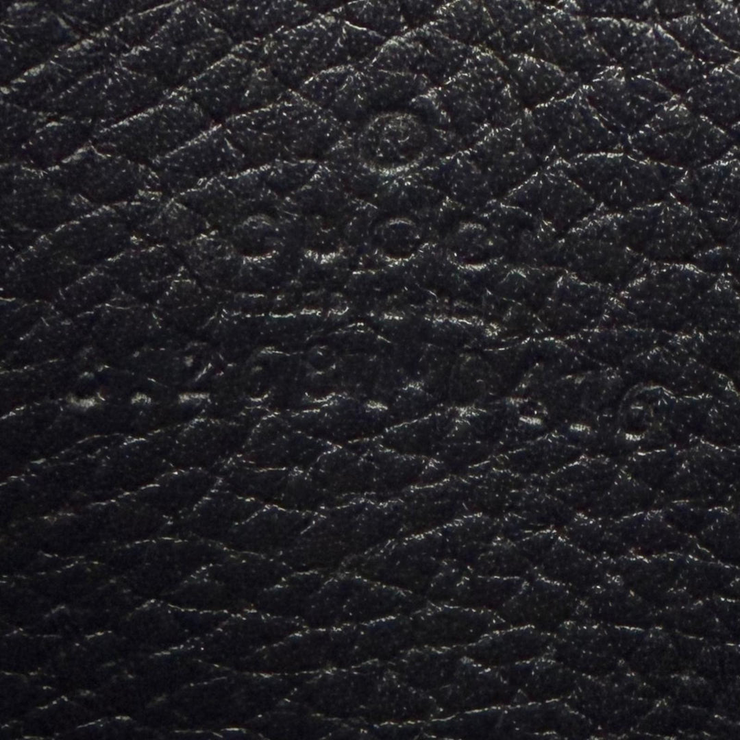 Excellent GUCCI Card Case Maxi GG Pass Case black leather mens 812681