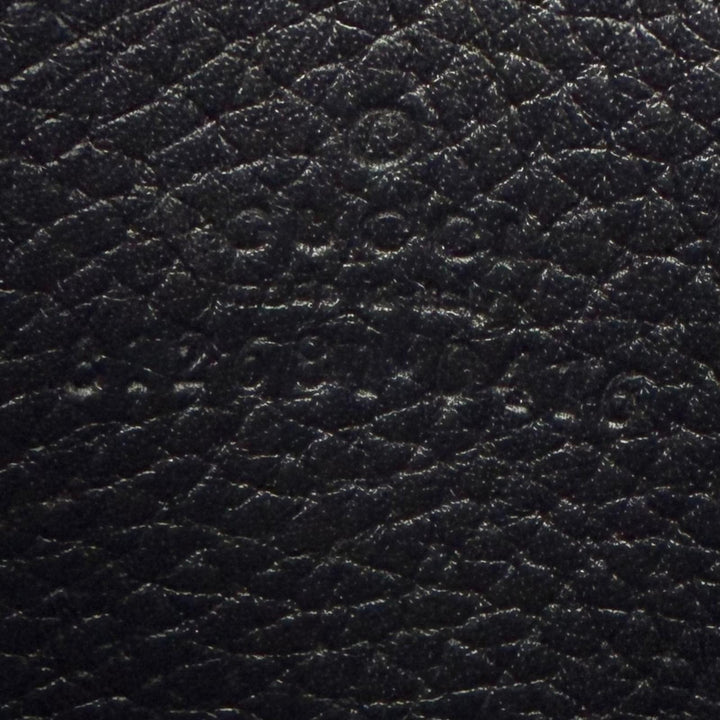 Excellent GUCCI Card Case Maxi GG Pass Case black leather mens 812681