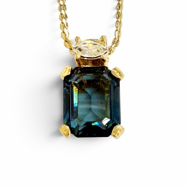 Excellent Christian Dior Necklace Square Colored Stone gold Colored stone Women