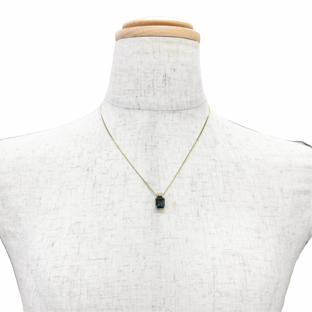 Excellent Christian Dior Necklace Square Colored Stone gold Colored stone Women