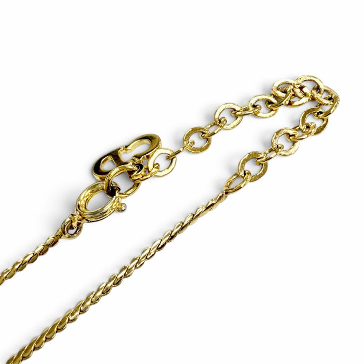Excellent Christian Dior Necklace Square Colored Stone gold Colored stone Women