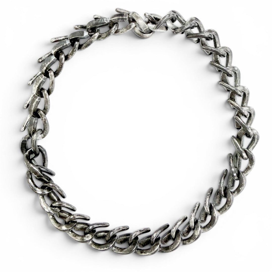 Great TIFFANY&Co. Necklace Forge Medium Link Necklace Smoke processing AG925 18