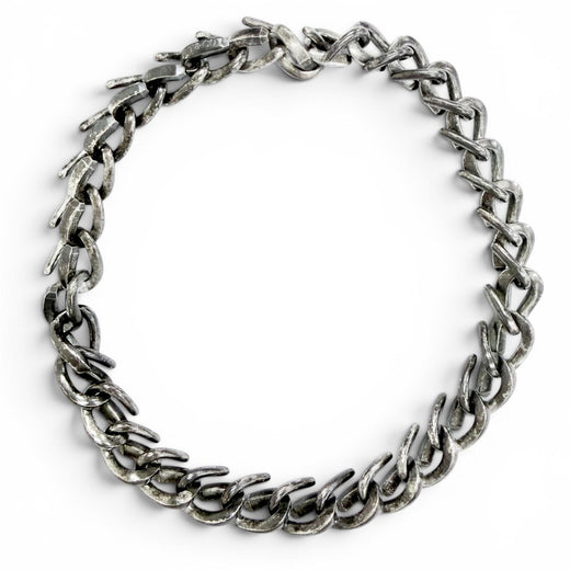 Great TIFFANY&Co. Necklace Forge Medium Link Necklace Smoke processing AG925 18