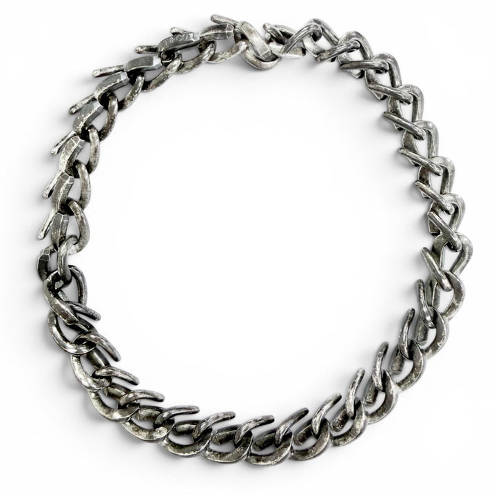 Great TIFFANY&Co. Necklace Forge Medium Link Necklace Smoke processing AG925 18