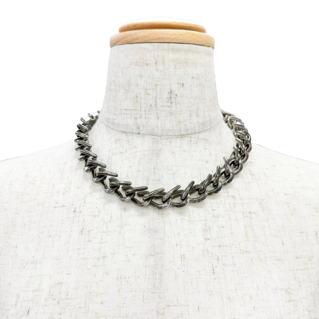 Great TIFFANY&Co. Necklace Forge Medium Link Necklace Smoke processing AG925 18