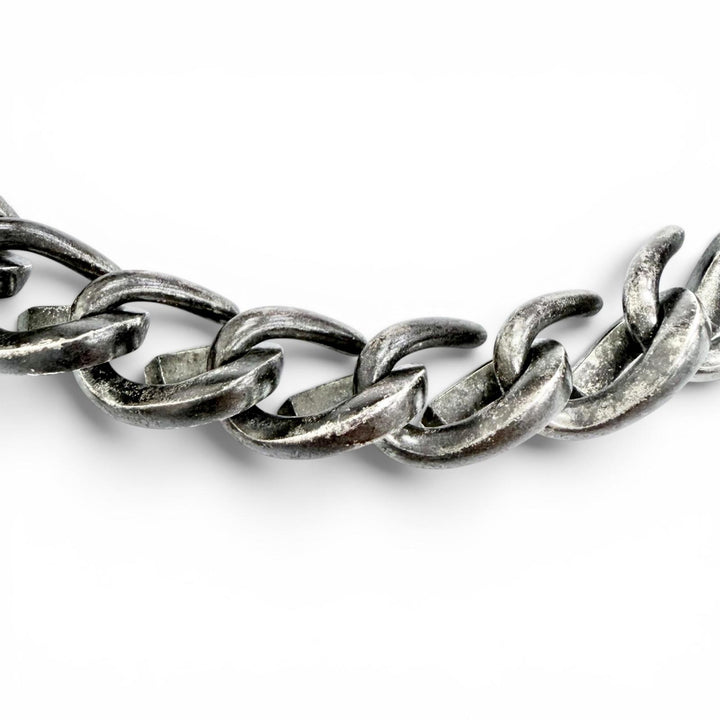 Great TIFFANY&Co. Necklace Forge Medium Link Necklace Smoke processing AG925 18