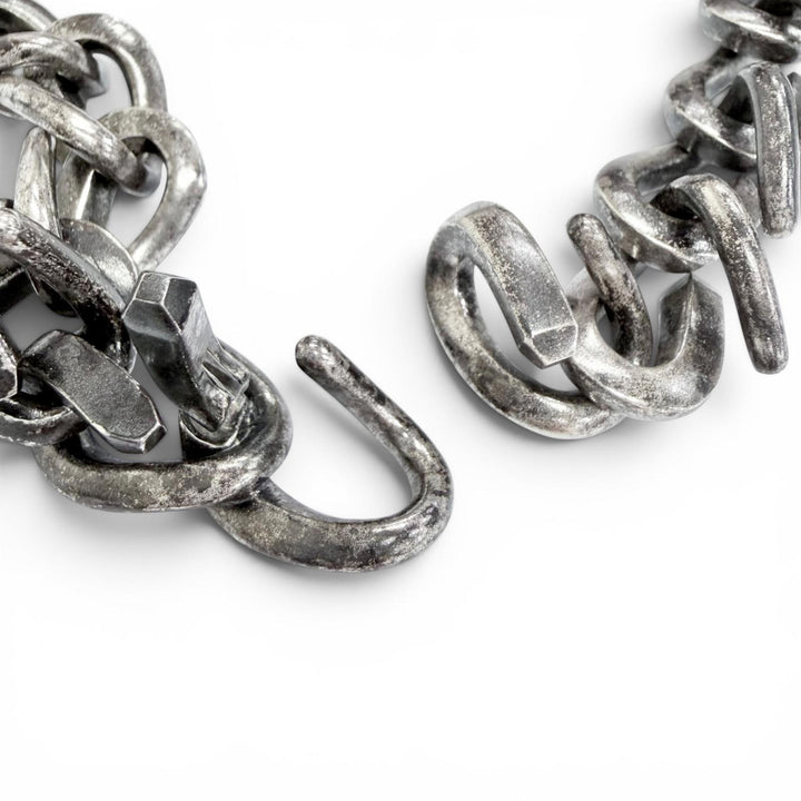 Great TIFFANY&Co. Necklace Forge Medium Link Necklace Smoke processing AG925 18