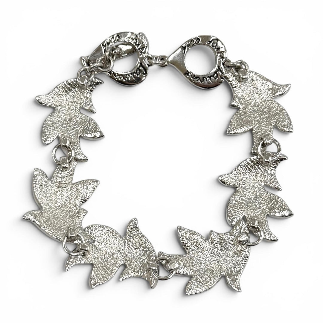 Excellent YVES SAINT LAURENT bracelet Rhodium-plated heart toggle Silver
