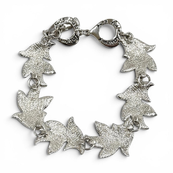 Excellent YVES SAINT LAURENT bracelet Rhodium-plated heart toggle Silver