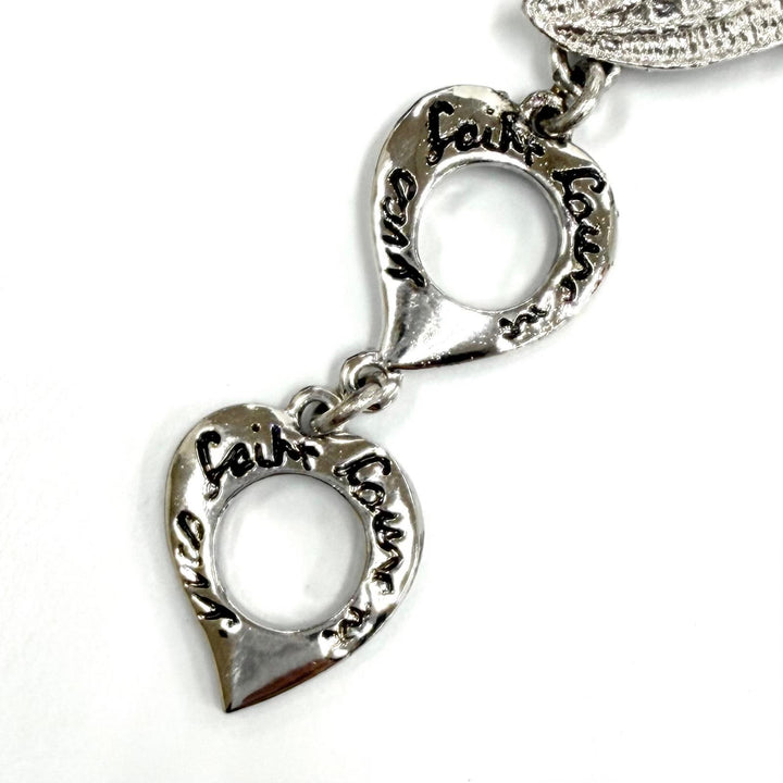 Excellent YVES SAINT LAURENT bracelet Rhodium-plated heart toggle Silver