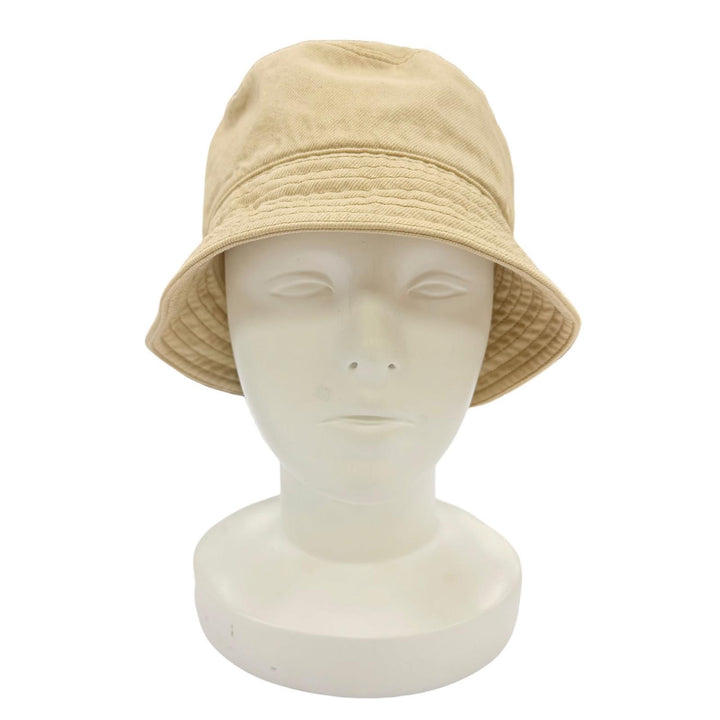 Pristine PRADA hat Triangle Bucket Hat with Logo beige cotton Women L 2HC137
