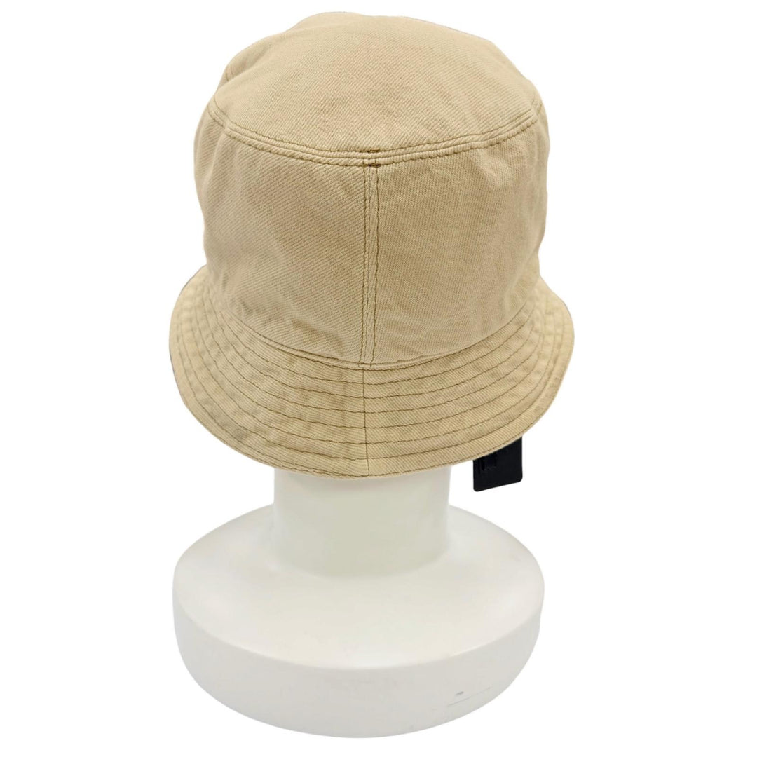 Pristine PRADA hat Triangle Bucket Hat with Logo beige cotton Women L 2HC137