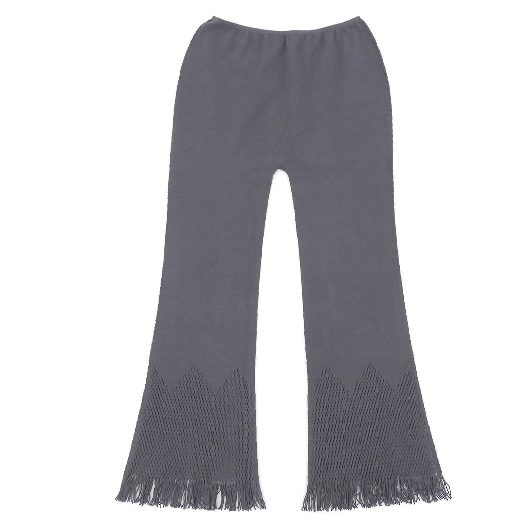 Great ISSEY MIYAKE A-POC INSIDE Pants Fringe Seamless Knit gray 2 IM13KF650