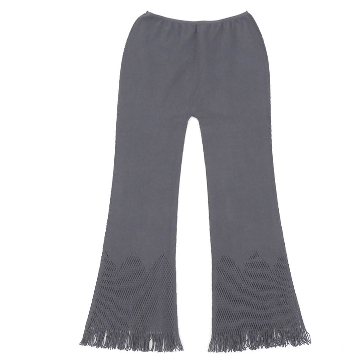 Great ISSEY MIYAKE A-POC INSIDE Pants Fringe Seamless Knit gray 2 IM13KF650
