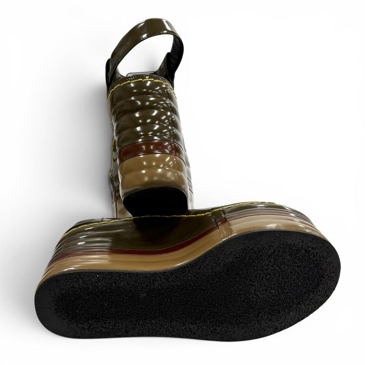 Great CELINE Sandals Phoebe Philo era patent leather wedge heels Multi 37