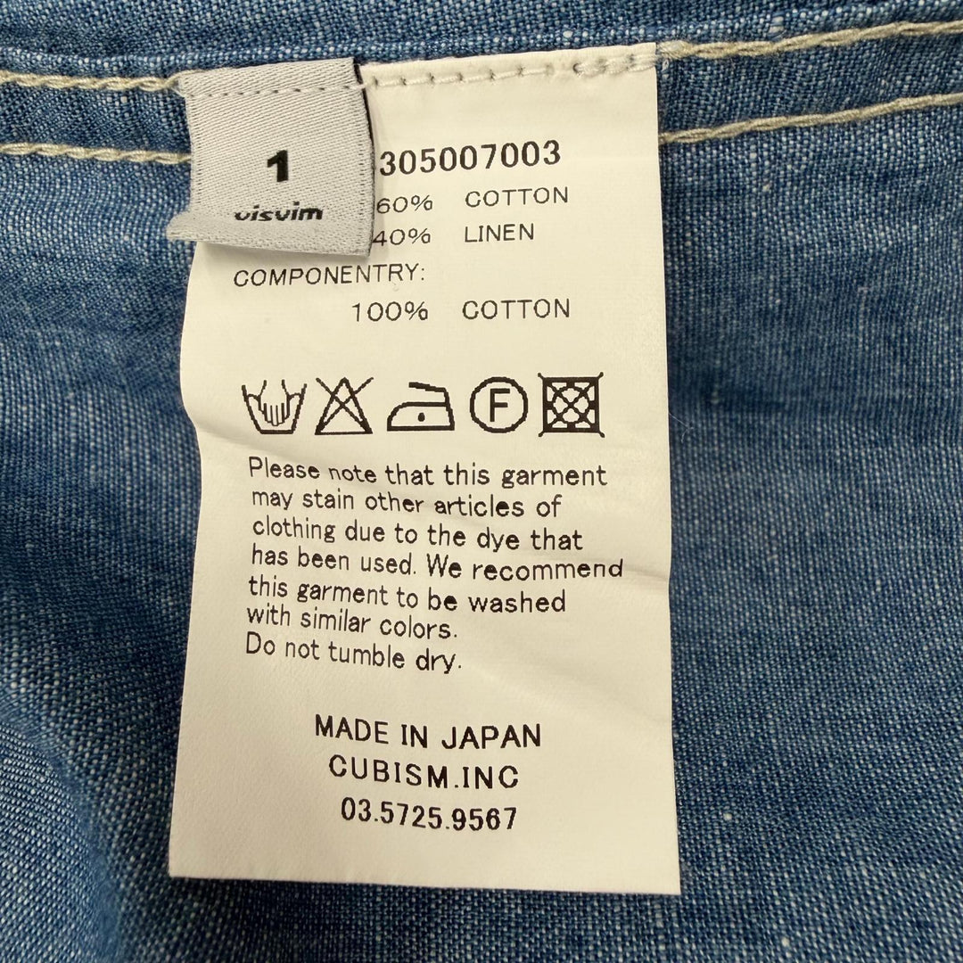 Very Good VISVIM Jacket lhamoShirts noragi Chambray selvedge blue cotton mens 1
