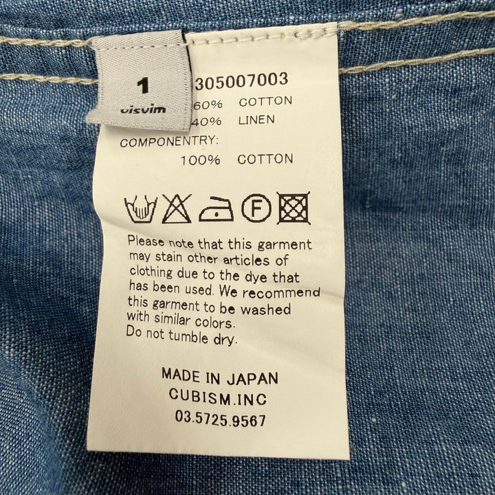 Very Good VISVIM Jacket lhamoShirts noragi Chambray selvedge blue cotton mens 1