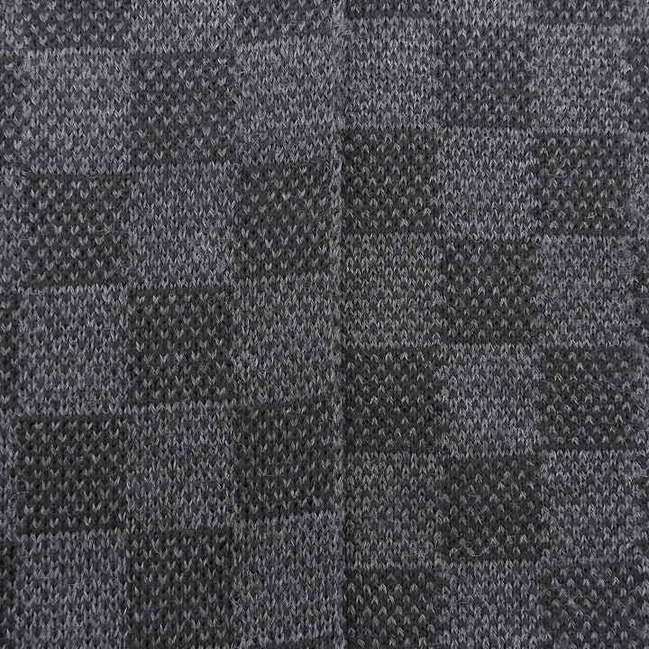 Great LOUIS VUITTON Scarf Escalp Petit Damier Logo patch black wool mens M70028