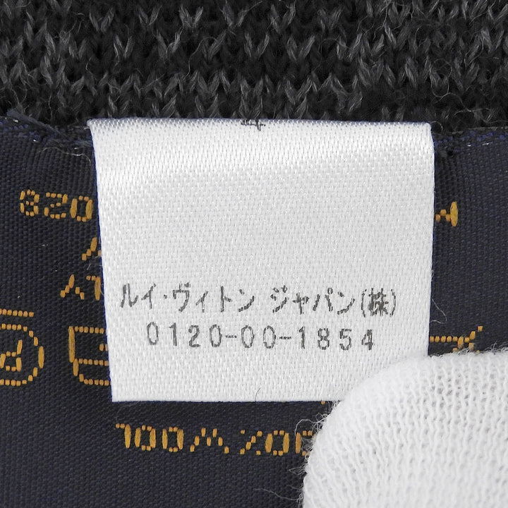 Great LOUIS VUITTON Scarf Escalp Petit Damier Logo patch black wool mens M70028