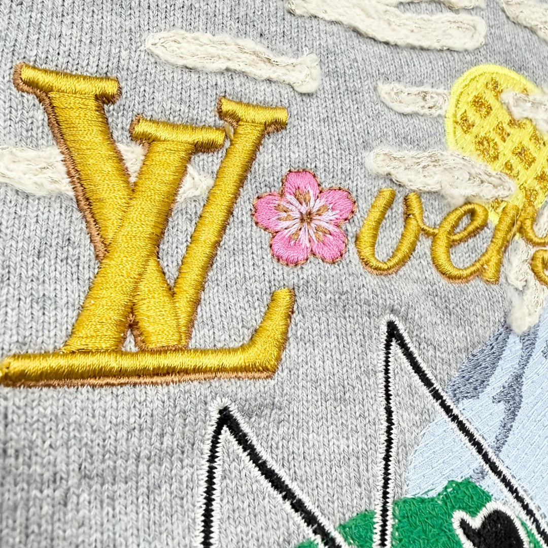 Pristine LOUIS VUITTON NIGO Pharrell Williams pullover gray cotton mens M 1AIMM9