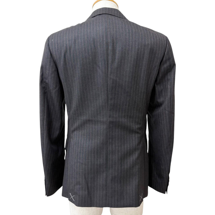 Pristine ETRO suit Stripe Reverse Paisley Pattern Single Charcoal gray