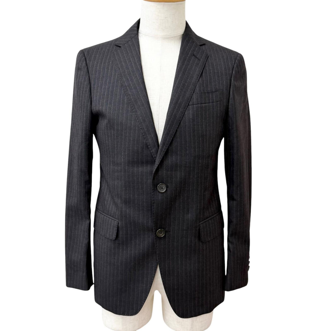Pristine ETRO suit Stripe Reverse Paisley Pattern Single Charcoal gray