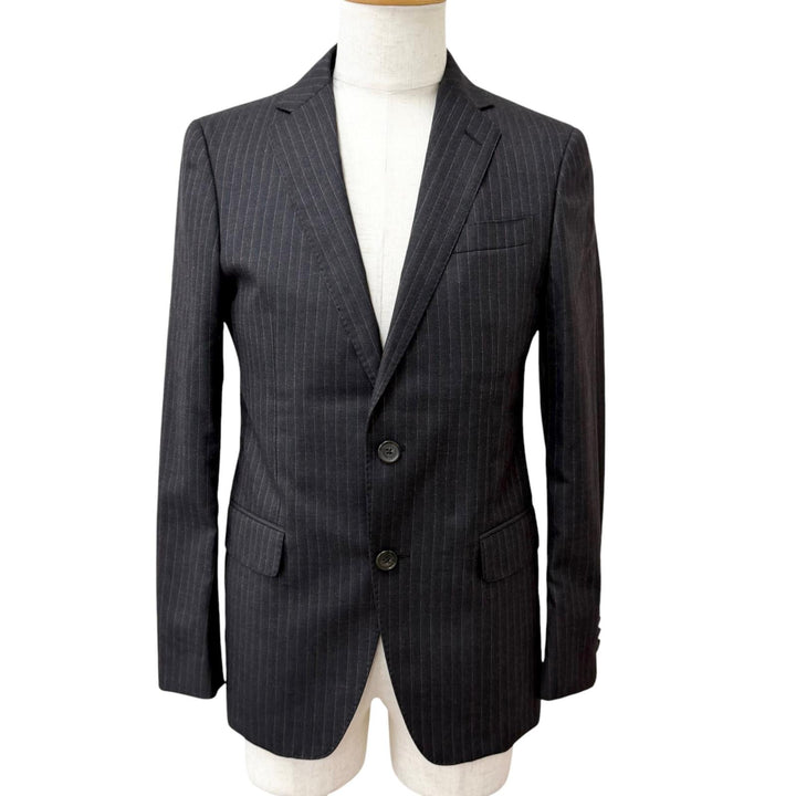 Pristine ETRO suit Stripe Reverse Paisley Pattern Single Charcoal gray