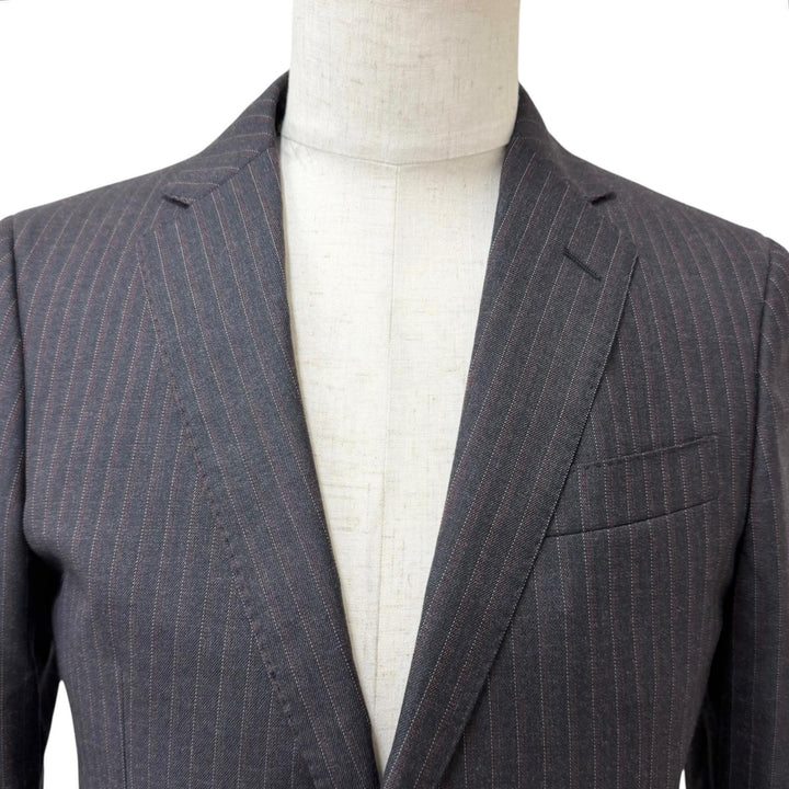 Pristine ETRO suit Stripe Reverse Paisley Pattern Single Charcoal gray