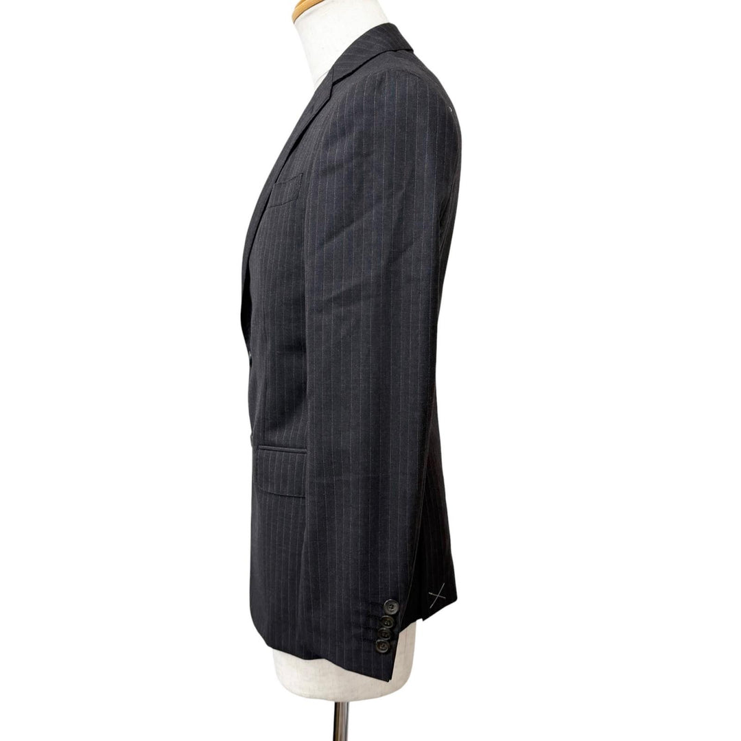 Pristine ETRO suit Stripe Reverse Paisley Pattern Single Charcoal gray