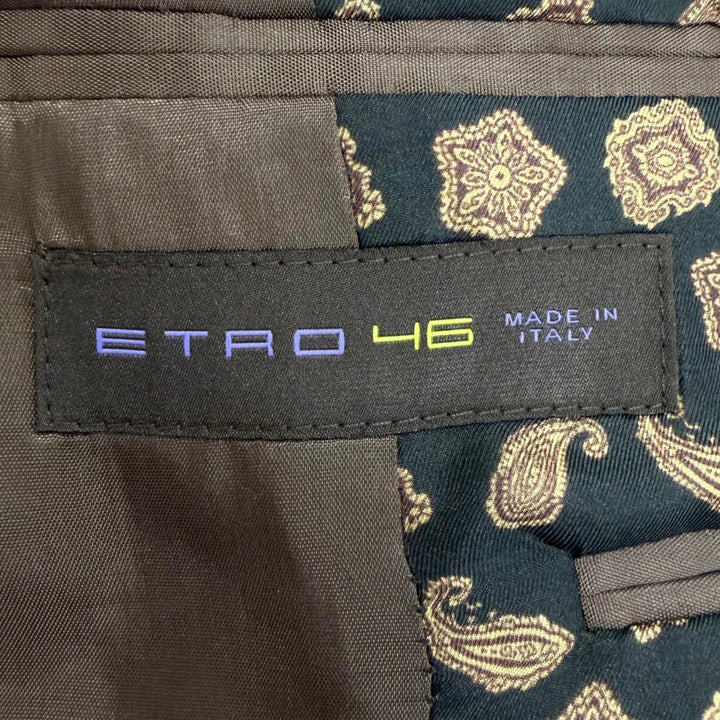 Pristine ETRO suit Stripe Reverse Paisley Pattern Single Charcoal gray