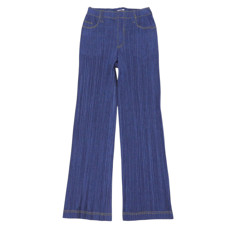 Excellent PLEATS PLEASE Pants Denim Transfer Pleated Indigo 2 PP75-JF022