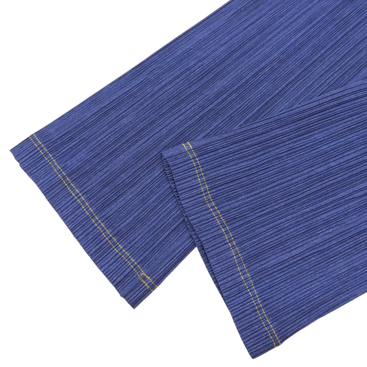 Excellent PLEATS PLEASE Pants Denim Transfer Pleated Indigo 2 PP75-JF022