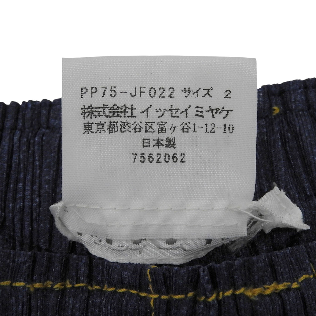 Excellent PLEATS PLEASE Pants Denim Transfer Pleated Indigo 2 PP75-JF022