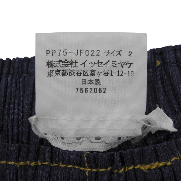 Excellent PLEATS PLEASE Pants Denim Transfer Pleated Indigo 2 PP75-JF022