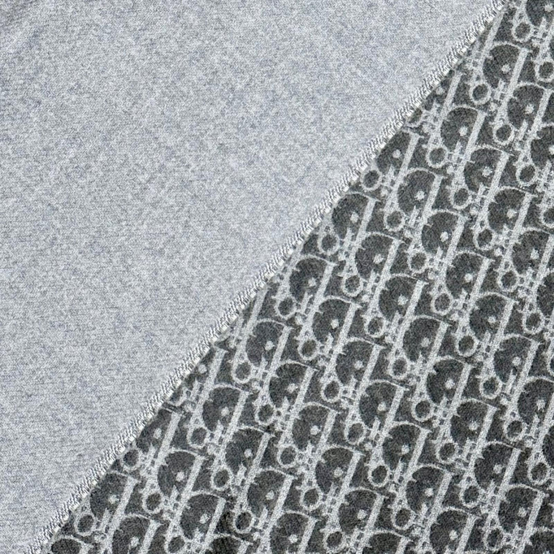 Great DIOR Scarf Trotter fringe long gray wool Women 18E0005A0479