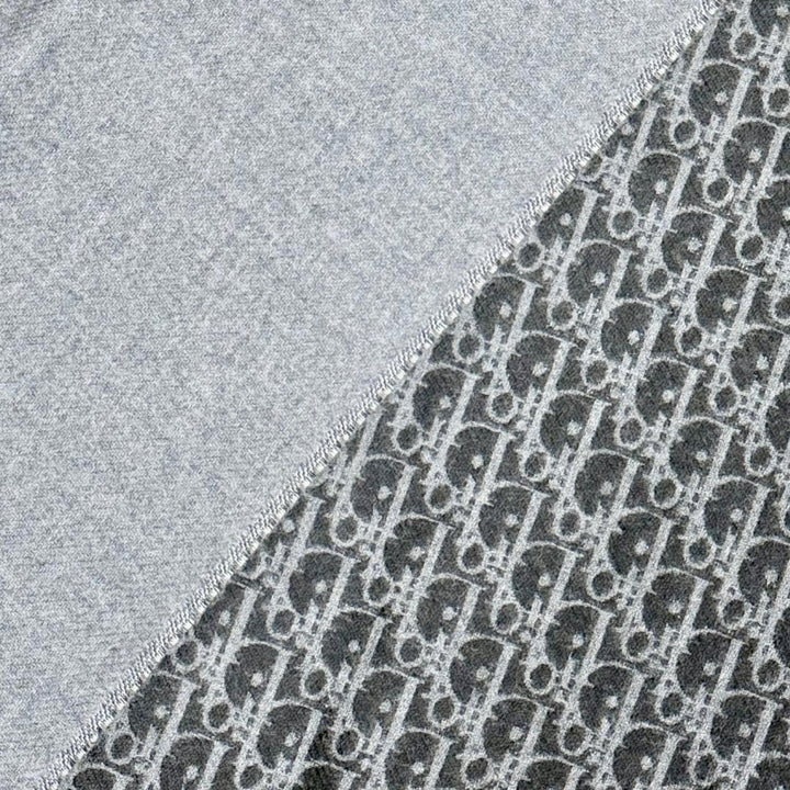 Great DIOR Scarf Trotter fringe long gray wool Women 18E0005A0479