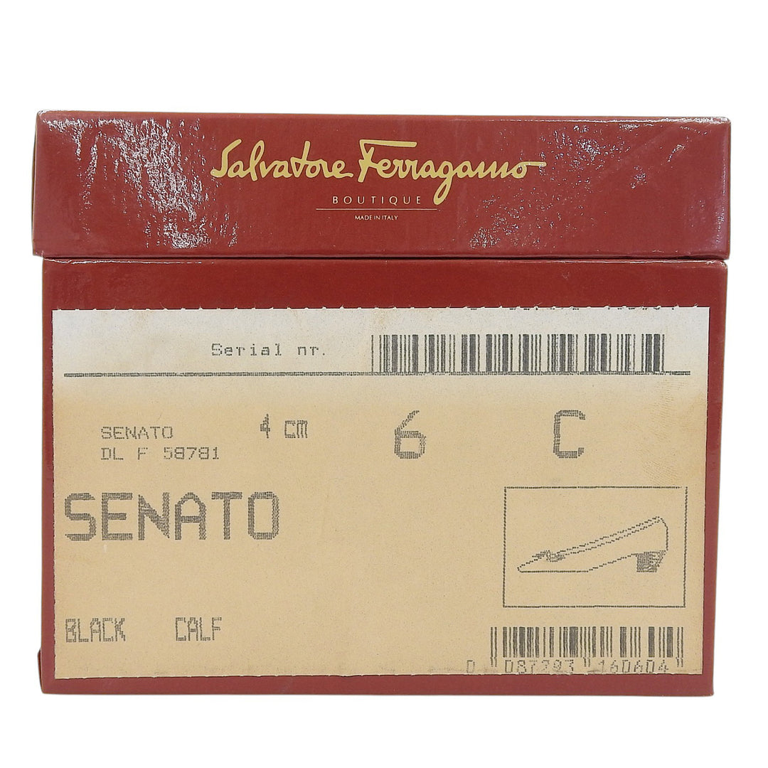 Pristine Salvatore Ferragamo pumps SENATO Gancini Ribbon Design black leather 6
