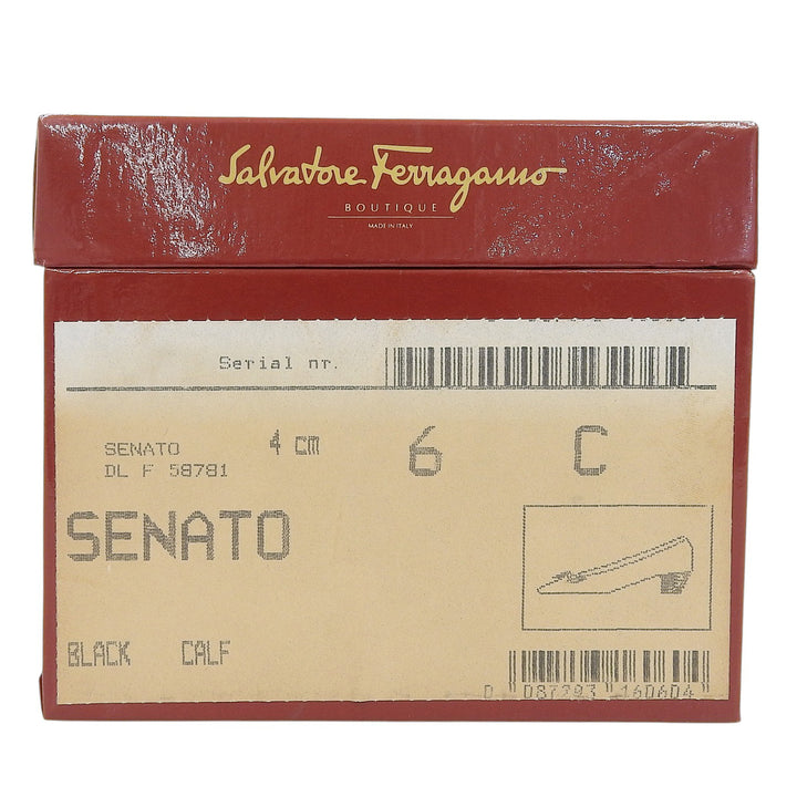 Pristine Salvatore Ferragamo pumps SENATO Gancini Ribbon Design black leather 6