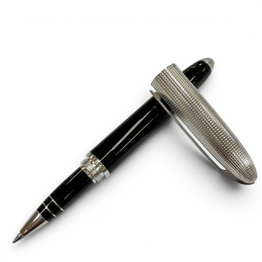 Excellent LOUIS VUITTON Ballpoint pen Dock lacquer Silver mens