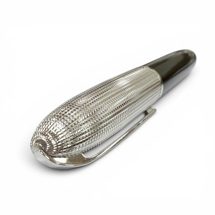 Excellent LOUIS VUITTON Ballpoint pen Dock lacquer Silver mens