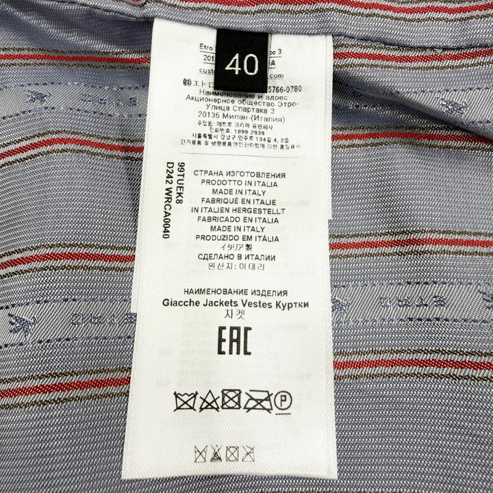 Excellent ETRO collarless jacket Logo button tweed black cotton Women 40
