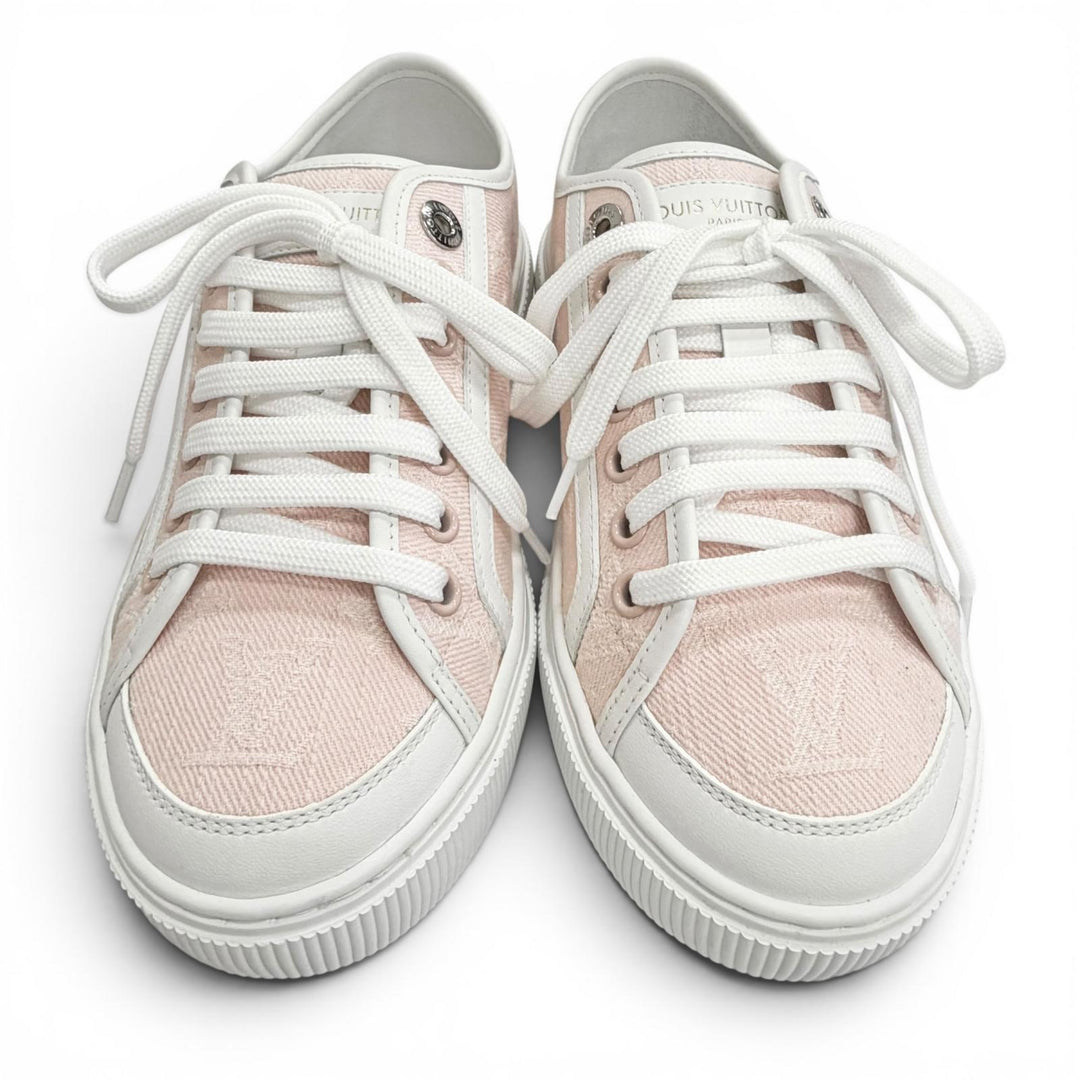 Excellent LOUIS VUITTON Nautical LV Lagoon Sneakers pink Monogramdenim 36 1AGYFO