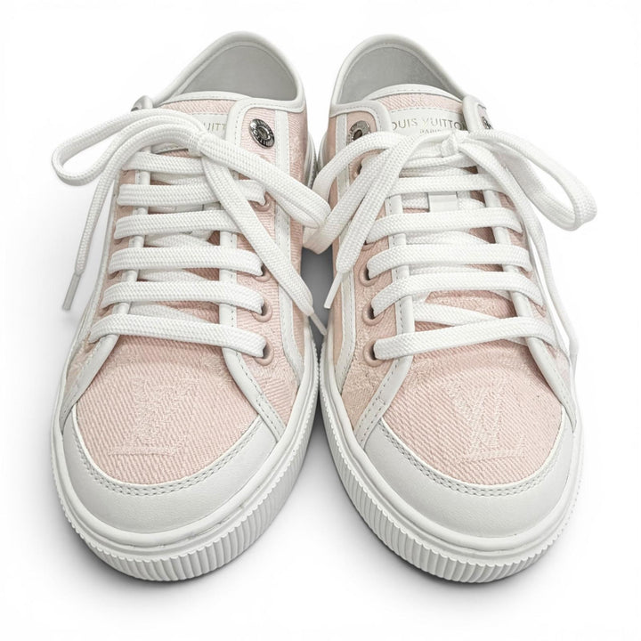 Excellent LOUIS VUITTON Nautical LV Lagoon Sneakers pink Monogramdenim 36 1AGYFO