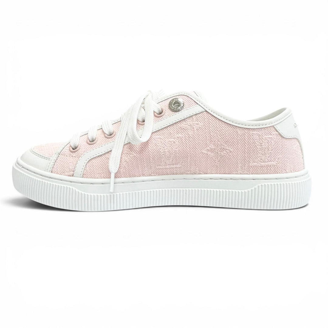 Excellent LOUIS VUITTON Nautical LV Lagoon Sneakers pink Monogramdenim 36 1AGYFO